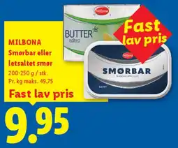 Lidl MILBONA Smørbar / Lettsaltet smør tilbud