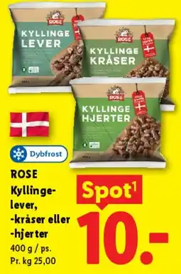 Lidl ROSE kyllinge-lever / -kråser / -hjerter tilbud