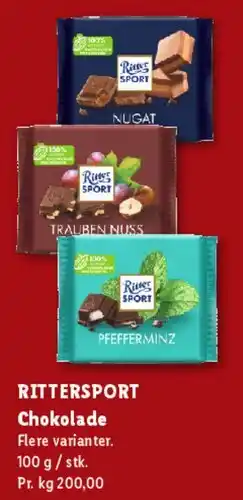 Lidl Ritter Sport Chokolade tilbud