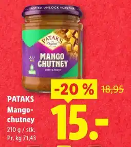 Lidl PATAKS Mangochutney tilbud