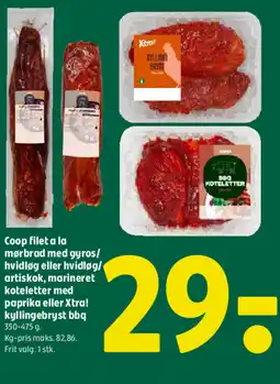 Coop 365 koteletter med paprika eller Xtra! kyllingebryst bbq tilbud
