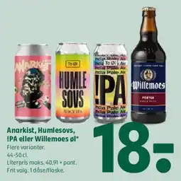 Coop 365 Anarkist, Humlesovs, IPA eller Willemoes tilbud