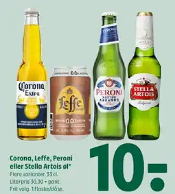Coop 365 Corona, Leffe, Peroni eller Stella Artois tilbud