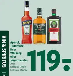 Coop 365 Aperol, Tullamore Dew Whiskey eller Jägermeister tilbud