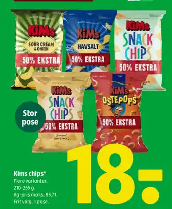 Coop 365 Kims chips tilbud
