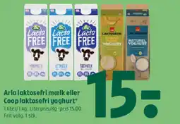Coop 365 Arla laktosefri mælk eller Coop laktosefri yoghurt tilbud