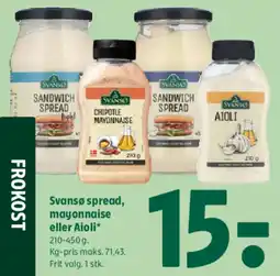 Coop 365 Svansø spread, mayonnaise eller Aioli tilbud