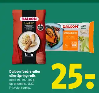 Coop 365 Daloon forårsruller eller Spring rolls tilbud
