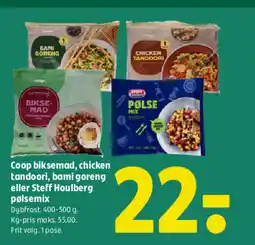 Coop 365 Coop biksemad, chicken tandoori, bami goreng eller Steff Houlberg pølsemix tilbud