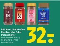 Coop 365 BKI, Karat, Black Coffee Roasters eller Cirkel Instant Kaffe tilbud