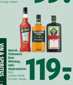 Coop 365 Aperol, Tullamore Dew Whisk Jägermeister ey eller tilbud