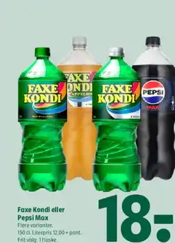 Coop 365 Faxe Kondi eller Pepsi Max tilbud
