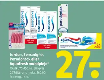 Coop 365 Jordan, Sensodyne, Parodontax eller Aquafresh mundpleje tilbud