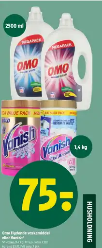 Coop 365 Omo flydende vaskemiddel eller Vanish tilbud