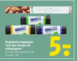 Coop 365 Änglamark bagepapir i ark eller Skrald-let affaldsposer tilbud