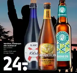Coop 365 1664 Blanc, Grimbergen eller Jacobsen øl tilbud