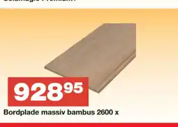 Bauhaus Bordplade massiv bambus 2600 x tilbud