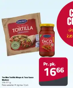Fleggaard Tex mex tortilla wraps el. taco sauce medium tilbud