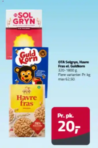 Fleggaard OTA Solgryn, Havre Fras el. Guldkorn tilbud