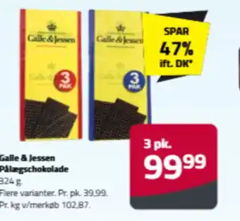 Fleggaard Galle & Jessen Pålægschokolade tilbud