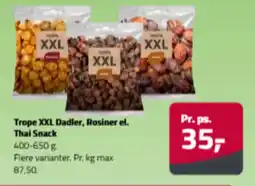 Fleggaard Trope XXL Dadler, Rosiner el. Thai Snack tilbud