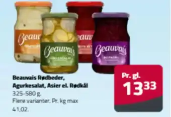 Fleggaard Beauvais Rødbeder, Agurkesalat, Asier el. Rødkål tilbud