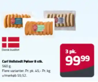 Fleggaard Carl Vollstedt Pølser 8 stk. tilbud