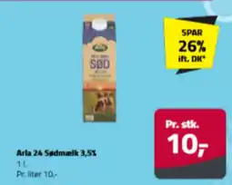 Fleggaard Arla 24 sødmælk 3,5% tilbud