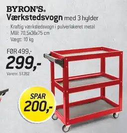 Thansen BYRON'S Værkstedsvogn med 3 hylder tilbud