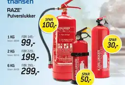 Thansen RAZE Pulverslukker tilbud