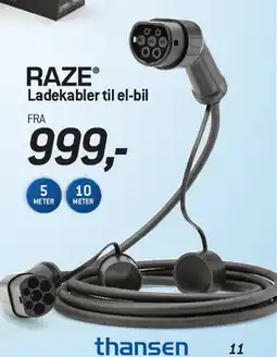 Thansen RAZE Ladekabler til el-bil tilbud