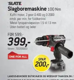 Thansen SLATE Slagboremaskine 100 Nm tilbud