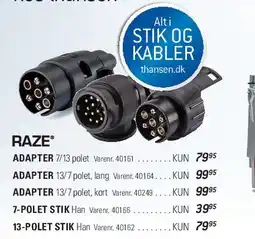 Thansen Adapterstik & kabler tilbud