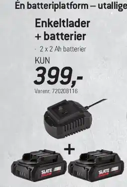 Thansen Enkeltlader + batterier tilbud