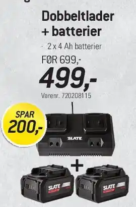Thansen Dobbeltlader + batterier tilbud