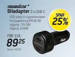 Thansen Biladapter 2 x USB-C tilbud