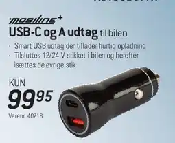Thansen USB-C og A udtag til bilen tilbud