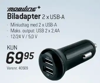 Thansen Biladapter 2 x USB-A tilbud