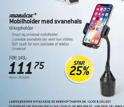 Thansen Mobilholder med svanehals til kopholder tilbud