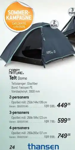 Thansen Telt Dome tilbud