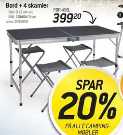 Thansen Bord + 4 skamler tilbud