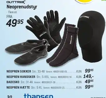 Thansen Outtrek Neoprenudstyr tilbud