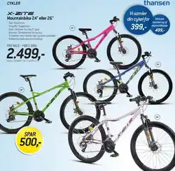 Thansen X-ZITE Mountainbike 24 eller 26 tilbud