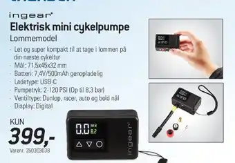 Thansen Elektrisk mini cykelpumpe tilbud