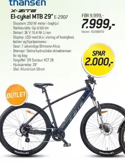 Thansen El-cykel MTB 29 (E-290) tilbud