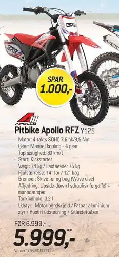 Thansen Pitbike Apollo RFZ Y125 tilbud
