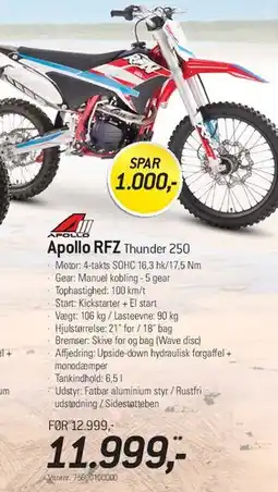 Thansen Apollo RFZ Thunder 250 tilbud