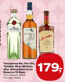 SuperBrugsen Tanqueray No. Ten Gin, Talisker Skye Whisky eller Matusalem Gran Reserva 15 Rom tilbud