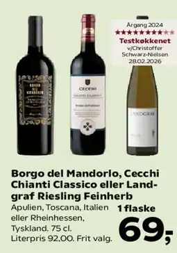 SuperBrugsen Borgo del Mandorlo / Cecchi — Chianti Classico eller Landgraf Riesling Feinherb tilbud