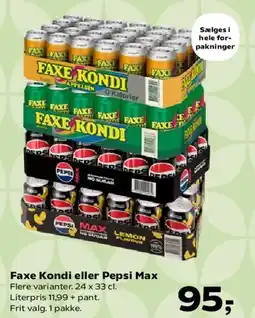 SuperBrugsen Faxe Kondi eller Pepsi Max tilbud